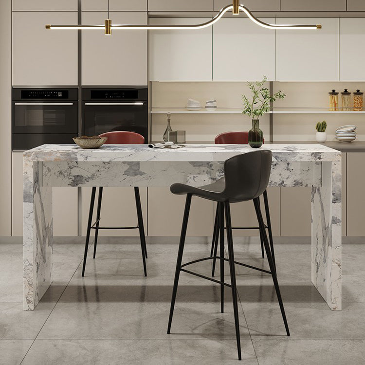 Contemporary Living Room Rectangle Double pedestal Bar Dining Table