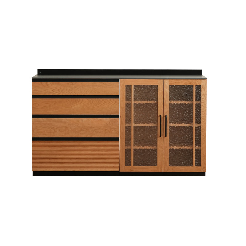 Modern & Contemporary Solid Wood Sideboard Cabinet with Cabinets and Drawers