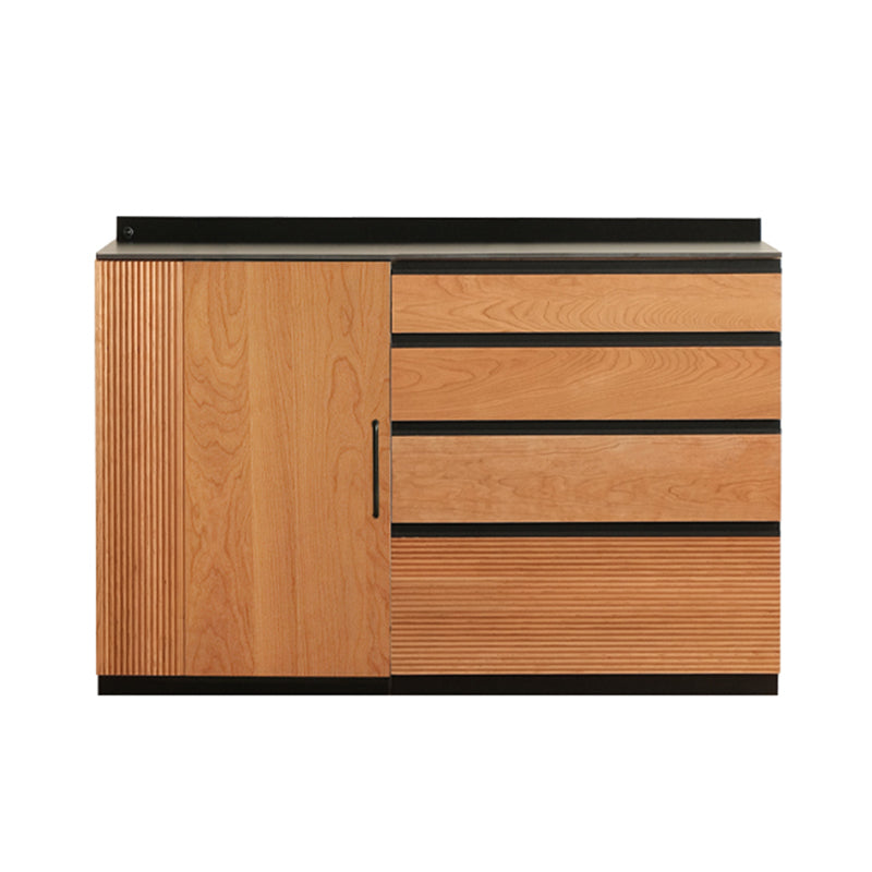 Modern & Contemporary Solid Wood Sideboard Cabinet with Cabinets and Drawers