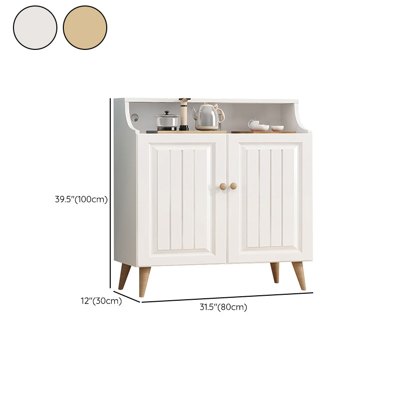 Contemporary Style Wood Adjustable Shelving Buffet Sideboard with Cabinets