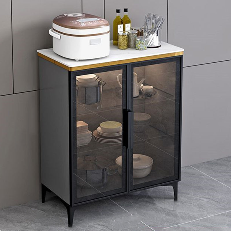 Modern Style Glass Doors Wood Sideboard Cabinet with Cabinets