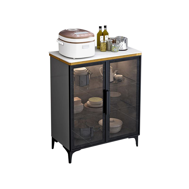 Modern Style Glass Doors Wood Sideboard Cabinet with Cabinets