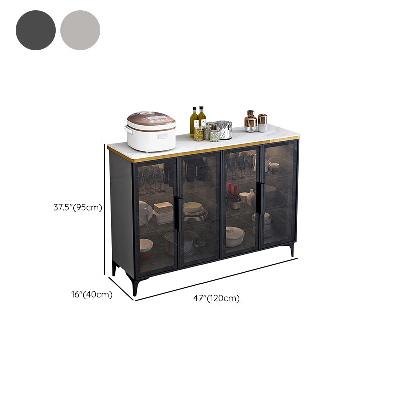 Modern Style Glass Doors Wood Sideboard Cabinet with Cabinets