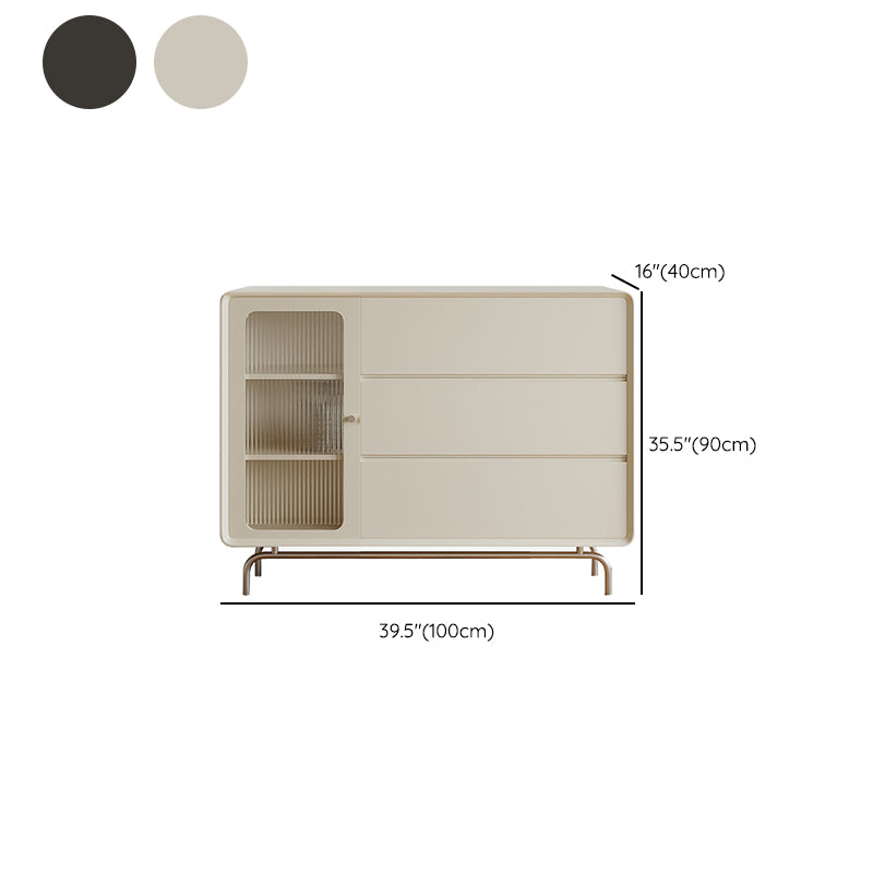 Contemporary Style Wood Buffet Sideboard with Cabinets and Drawers