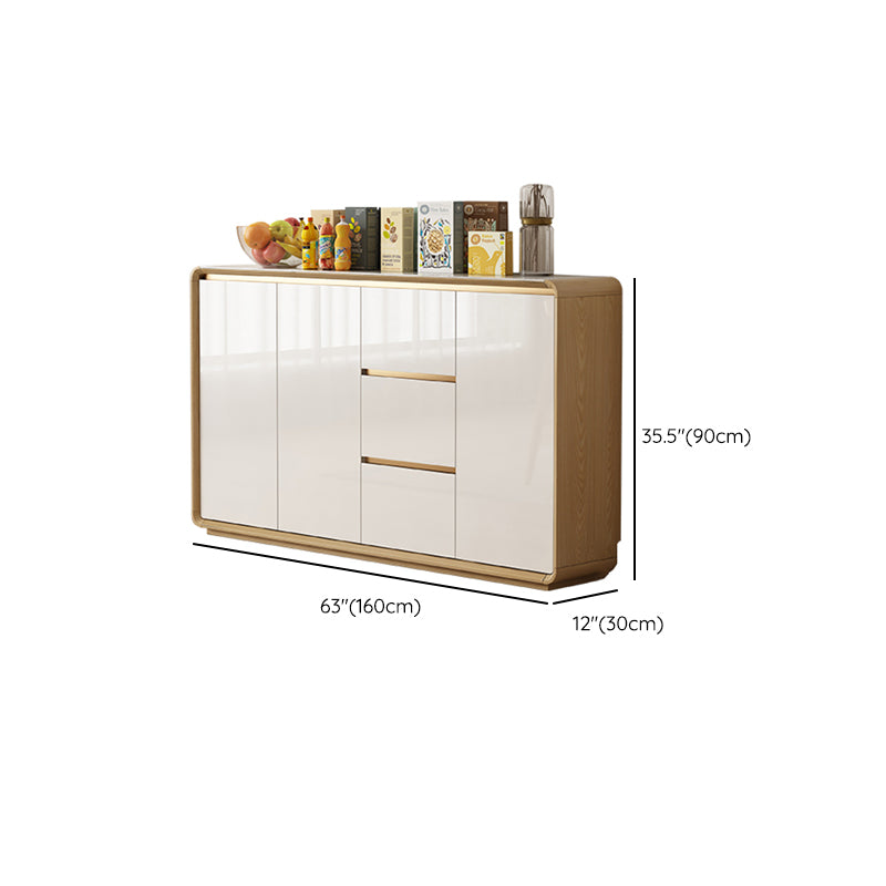 Contemporary Style Adjustable Shelving Wood Sideboard Cabinet with Cabinets and Drawers