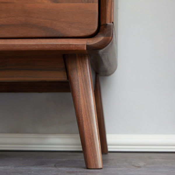 Modern Living Room Curio Cabinet Solid Wood with Open Storage