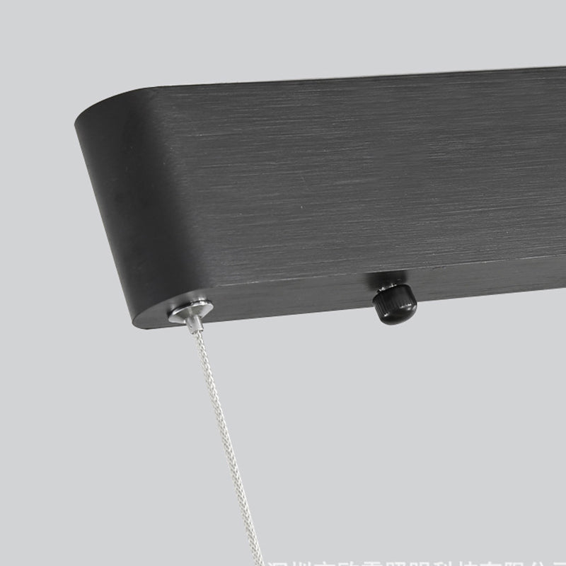 Minimalism Linear LED Hanging Pendant Lights in Black for Dining Room