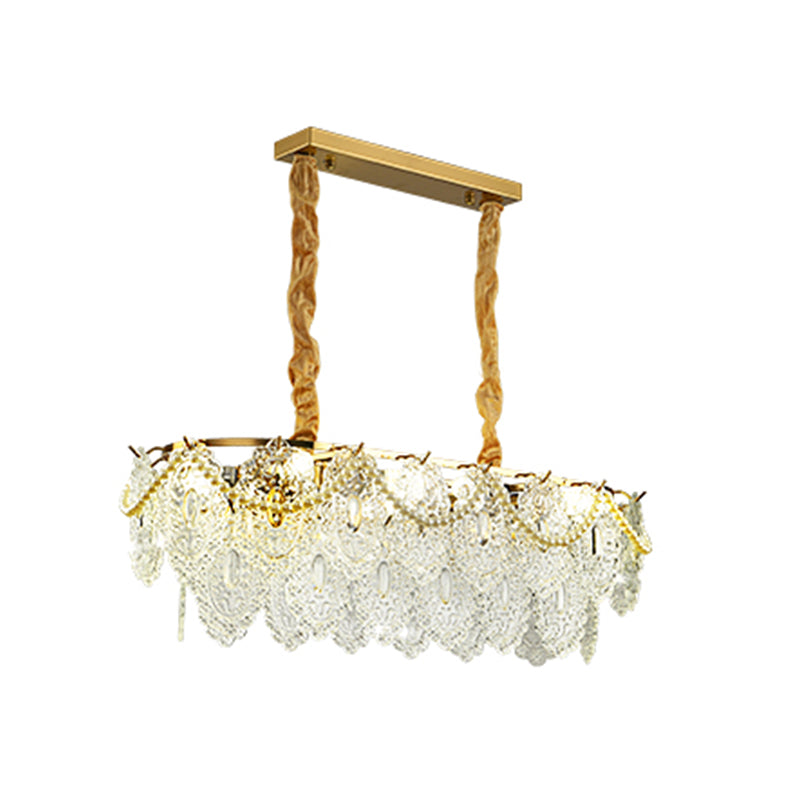 Metal Contemporary Geometric Shape Pendant Light with Glass Shade for Living Room