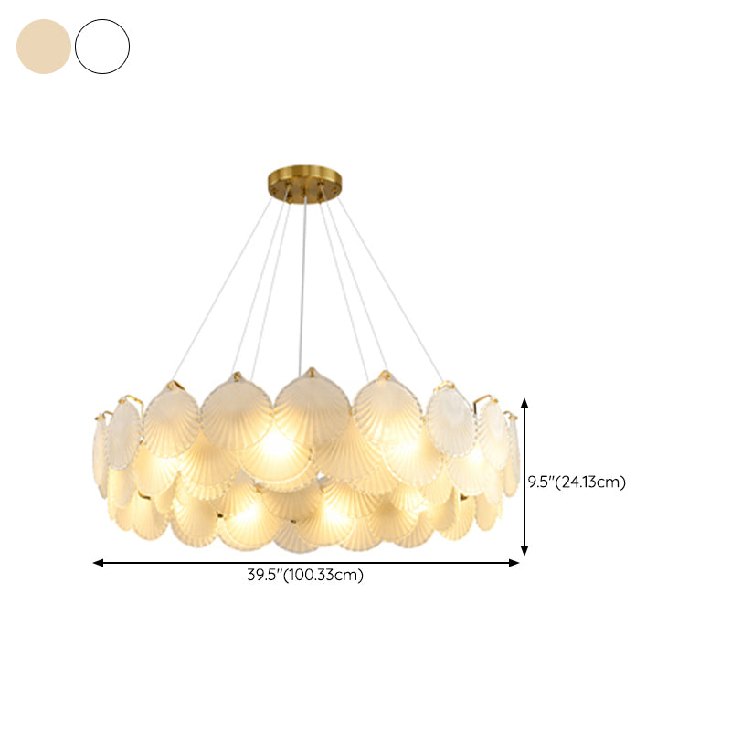 Contemporary Metal Geometric Shape Pendant Light with Glass Shade for Living Room