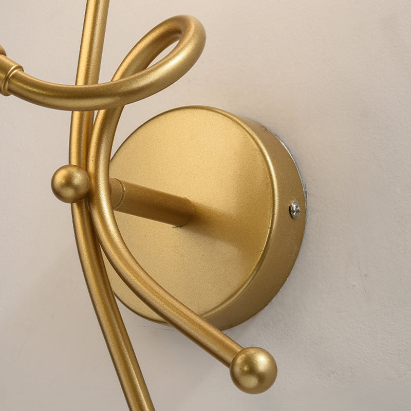 Spherical Wall Mount Lamp Modern Style 2 Lights with Glass Shade for Bedroom
