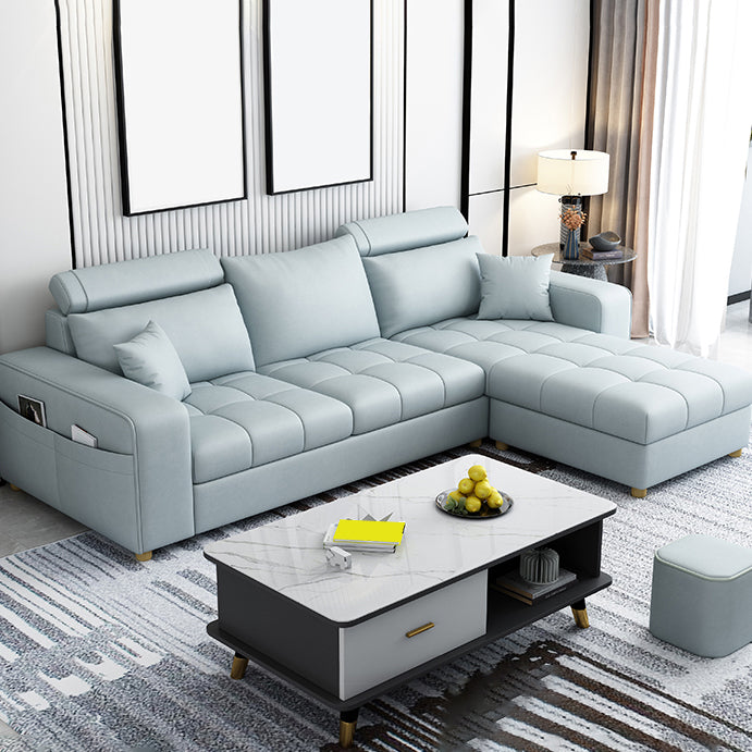 82.67"Long Square Arms Sofa for Living Room Contemporary with Sewn Pillow Back