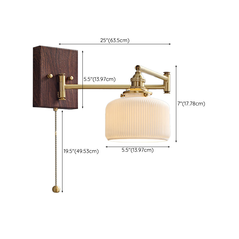 Modern Simple Wall Light Geometry Shape Wall Lamp with Ceramics Shade for Bedroom