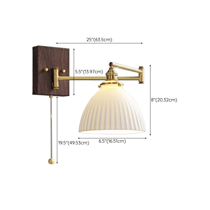 Modern Simple Wall Light Geometry Shape Wall Lamp with Ceramics Shade for Bedroom