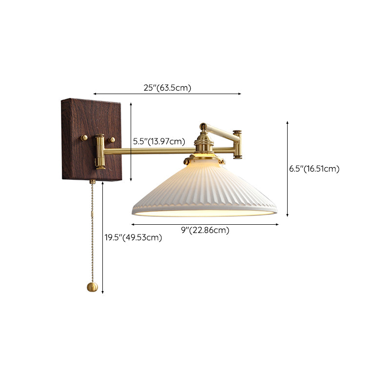 Modern Simple Wall Light Geometry Shape Wall Lamp with Ceramics Shade for Bedroom