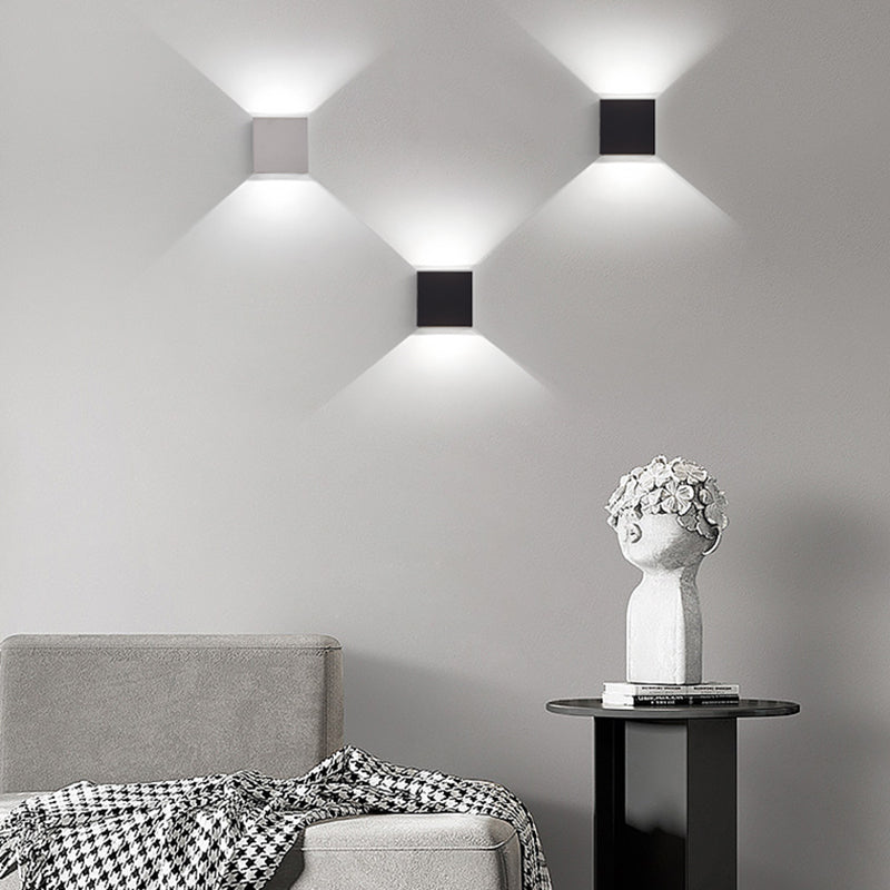 Nordic Style Wall Light Square Shape Wall Lamp with Aluminum Shade for Bedroom