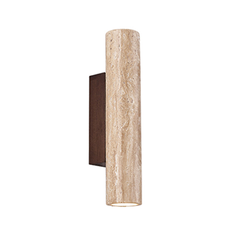 Nordic Style Wall Light Cylinder Shape Wall Lamp with Stone Shade for Bedroom