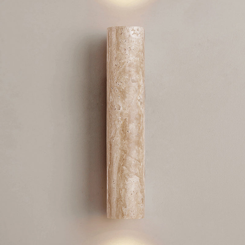 Nordic Style Wall Light Cylinder Shape Wall Lamp with Stone Shade for Bedroom