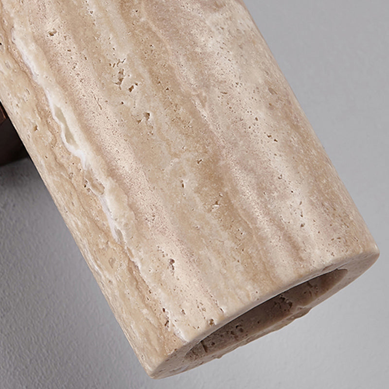 Nordic Style Wall Light Cylinder Shape Wall Lamp with Stone Shade for Bedroom