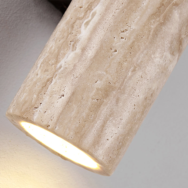 Nordic Style Wall Light Cylinder Shape Wall Lamp with Stone Shade for Bedroom