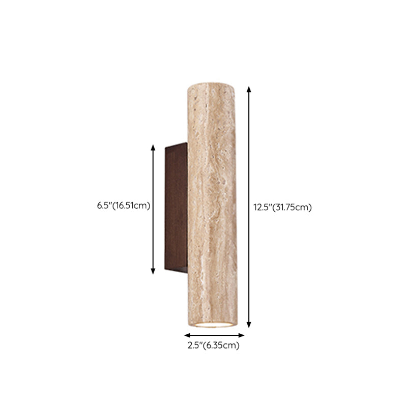 Nordic Style Wall Light Cylinder Shape Wall Lamp with Stone Shade for Bedroom