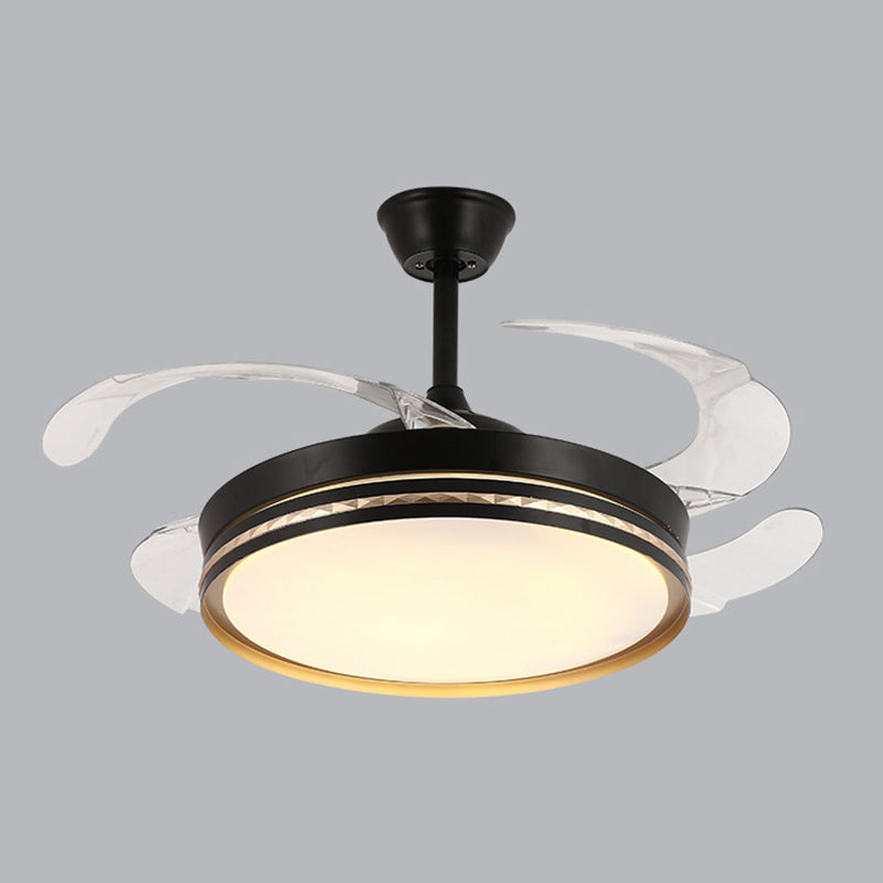 Contemporary LED Ceiling Fan Fixture in Black & White Finish Fan Lighting