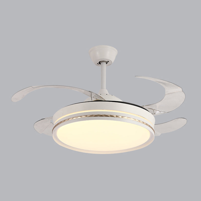 Contemporary LED Ceiling Fan Fixture in Black & White Finish Fan Lighting