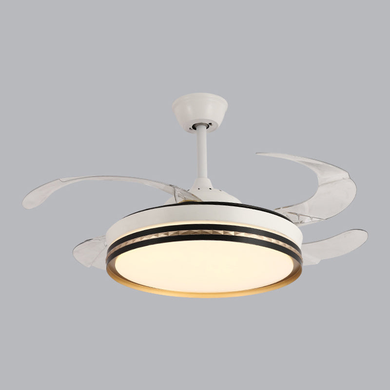 Contemporary LED Ceiling Fan Fixture in Black & White Finish Fan Lighting