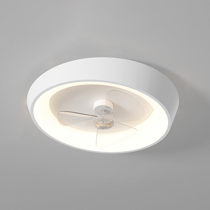 Geometric Shape Metal Ceiling Fans Modern Style 1-Light Ceiling Fan Fixtures in White