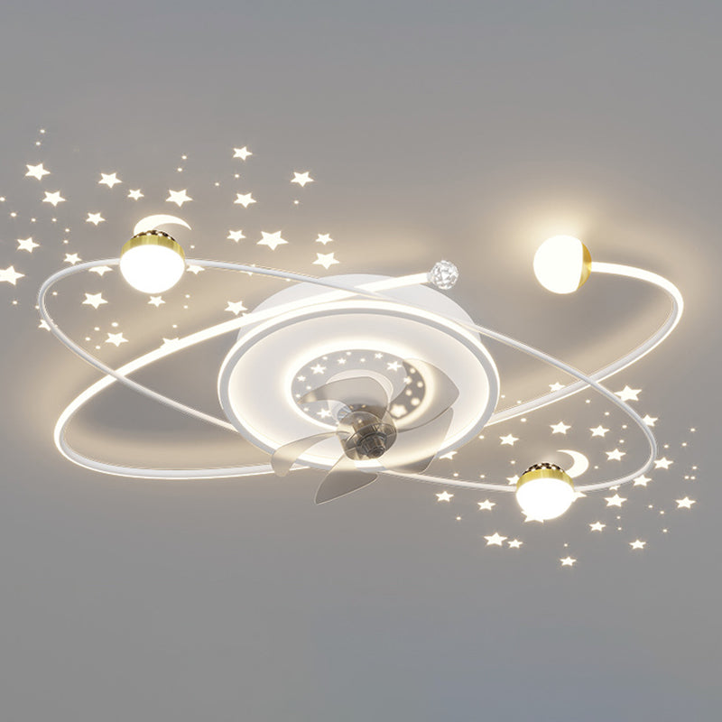 Oval Shape Metal Ceiling Fans Modern Style 8-Lights Ceiling Fan Fixtures