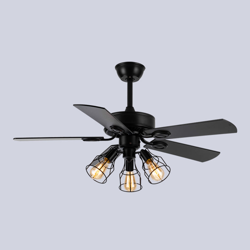 Nordic Style 3-Lights Ceiling Fan Lamp Wooden Ceiling Fan Light for Bedroom