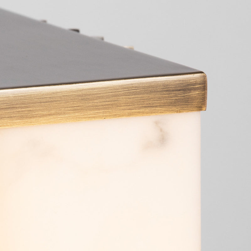 Waterproof Copper Solar Energy Pillar Lamp Square Shape for Outdoor