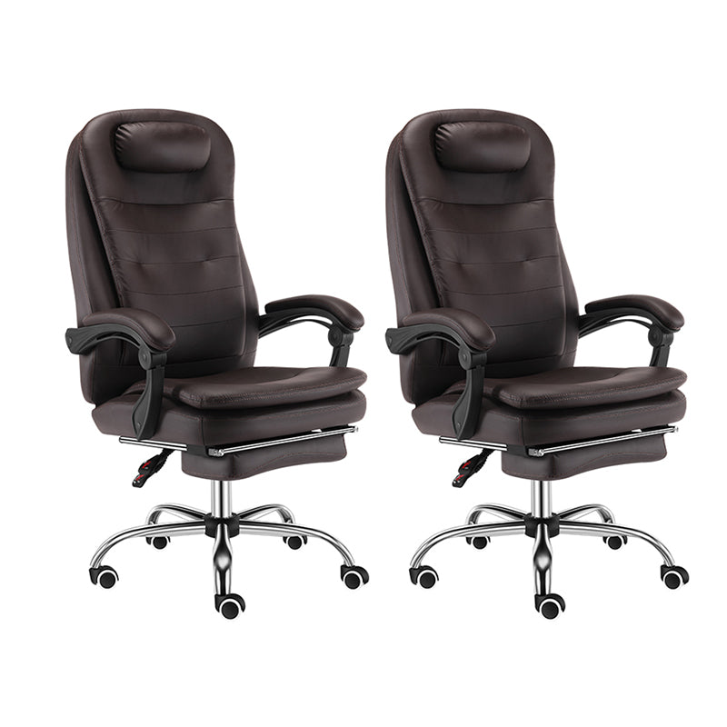 Modern Office Chair Padded Arms No Distressing Leather Ergonomic Chair with Wheels