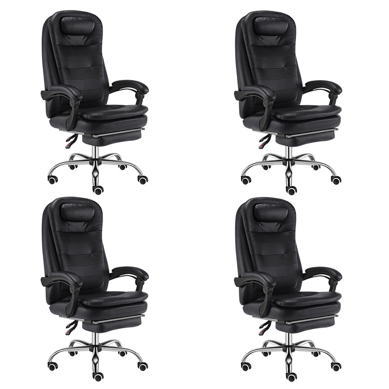 Modern Office Chair Padded Arms No Distressing Leather Ergonomic Chair with Wheels