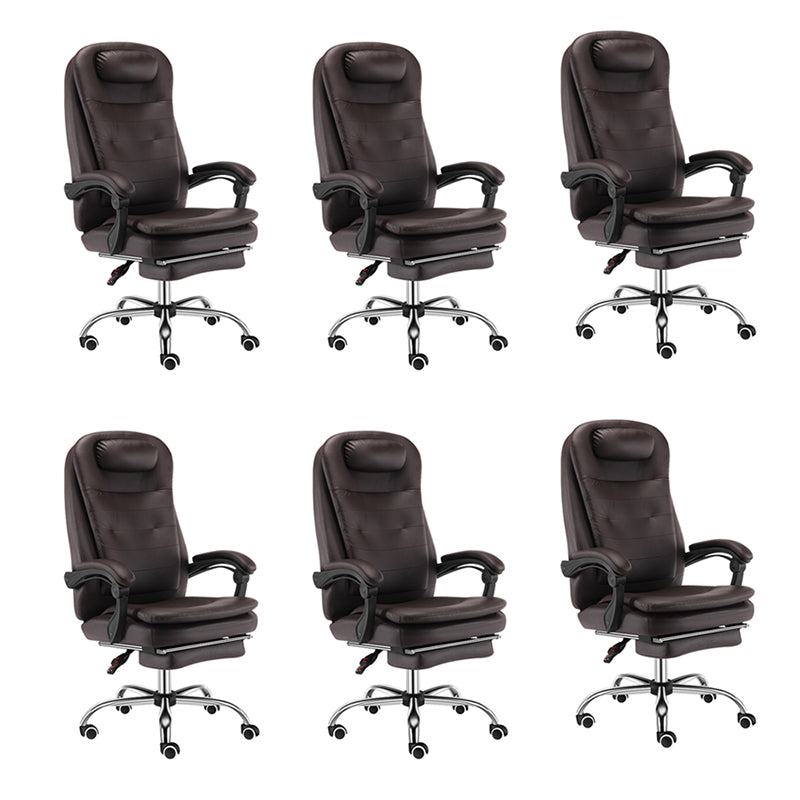 Modern Office Chair Padded Arms No Distressing Leather Ergonomic Chair with Wheels