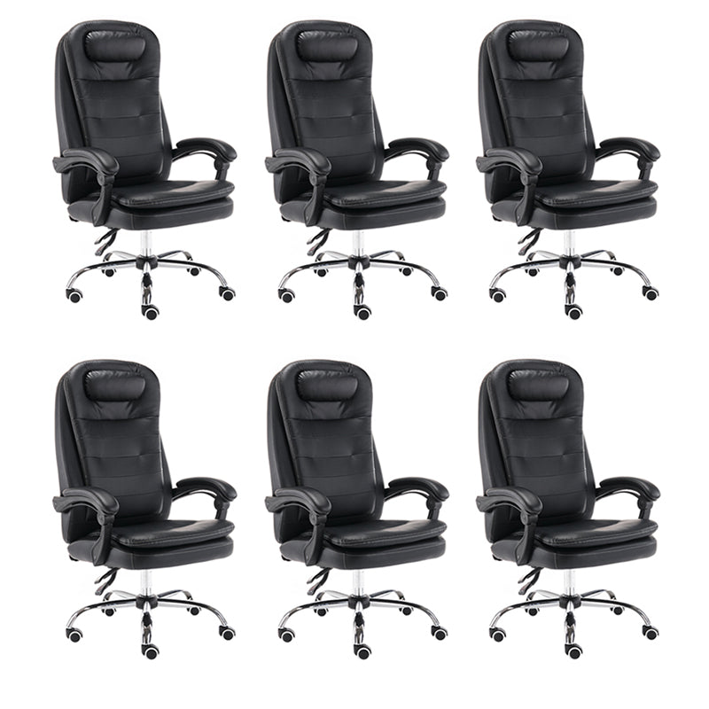 Modern Office Chair Padded Arms No Distressing Leather Ergonomic Chair with Wheels