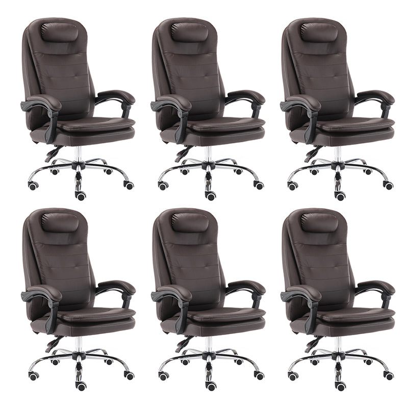 Modern Office Chair Padded Arms No Distressing Leather Ergonomic Chair with Wheels