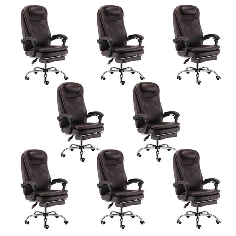 Modern Office Chair Padded Arms No Distressing Leather Ergonomic Chair with Wheels