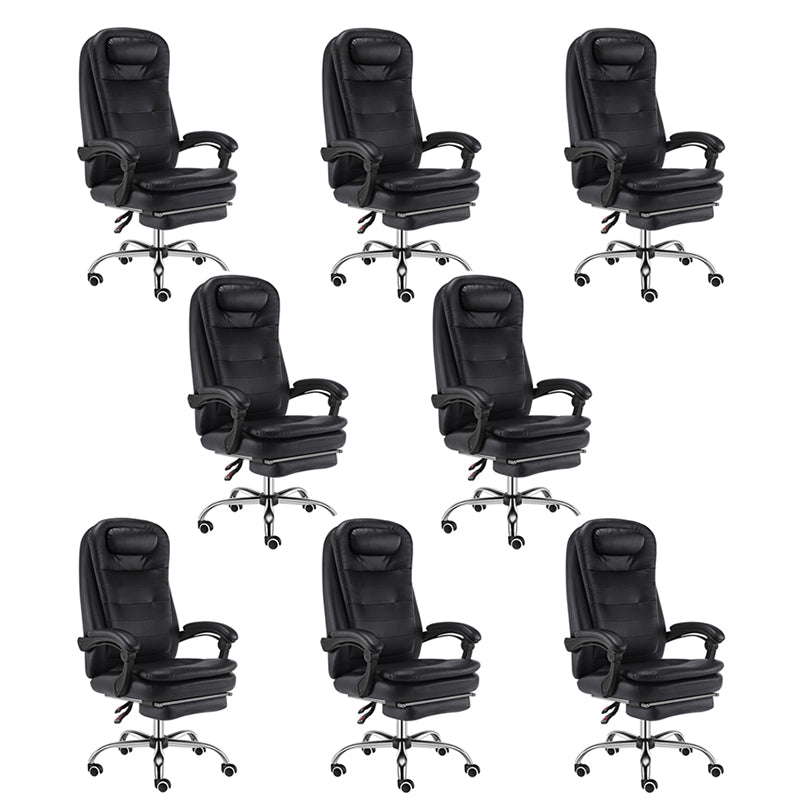 Modern Office Chair Padded Arms No Distressing Leather Ergonomic Chair with Wheels