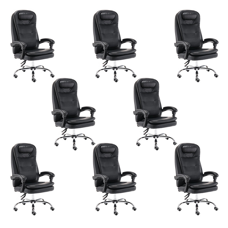 Modern Office Chair Padded Arms No Distressing Leather Ergonomic Chair with Wheels