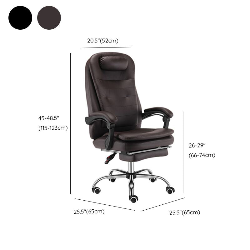 Modern Office Chair Padded Arms No Distressing Leather Ergonomic Chair with Wheels