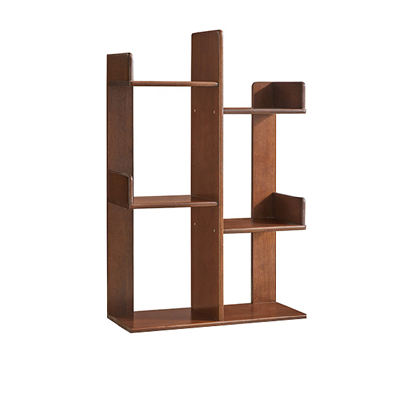 Mid Century Modern Wooden Bookcase with Shelves for Home Office