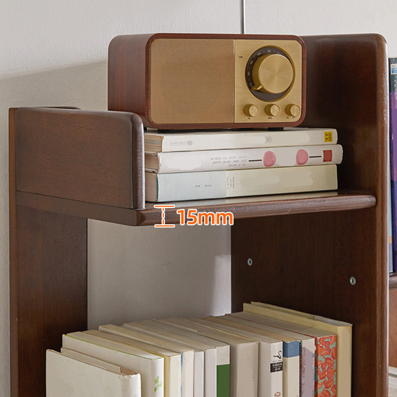 Mid Century Modern Wooden Bookcase with Shelves for Home Office