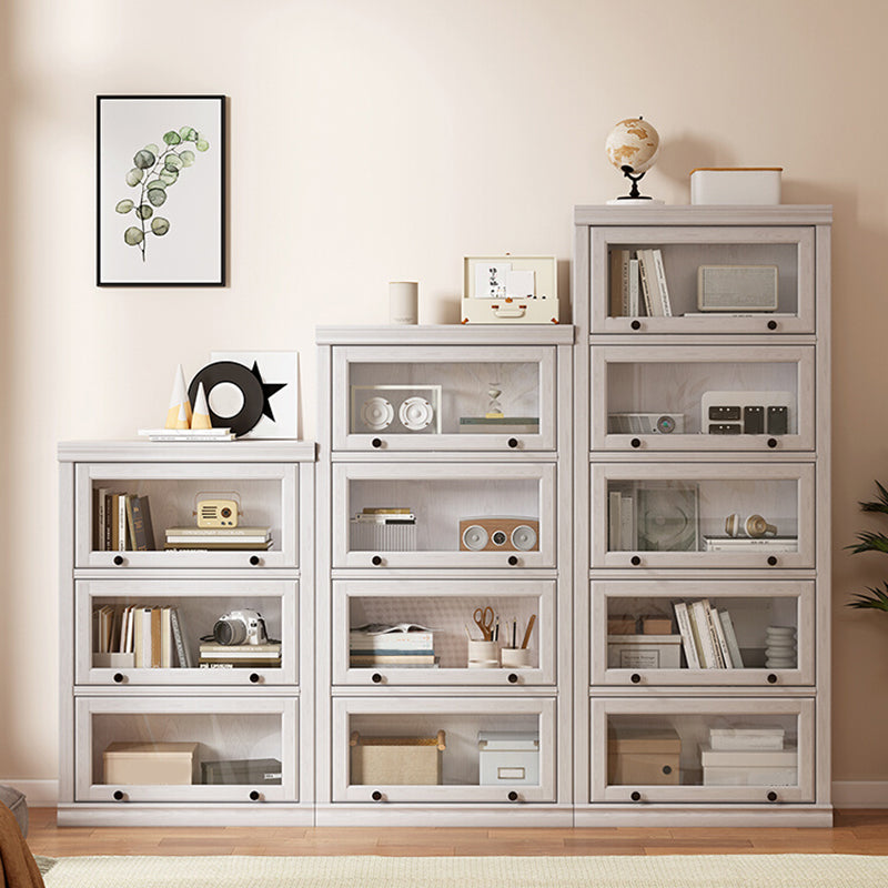 White Closed Back Shelf Bookcase Cabinets Included for Home Office