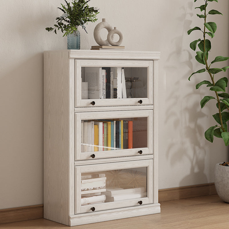 White Closed Back Shelf Bookcase Cabinets Included for Home Office