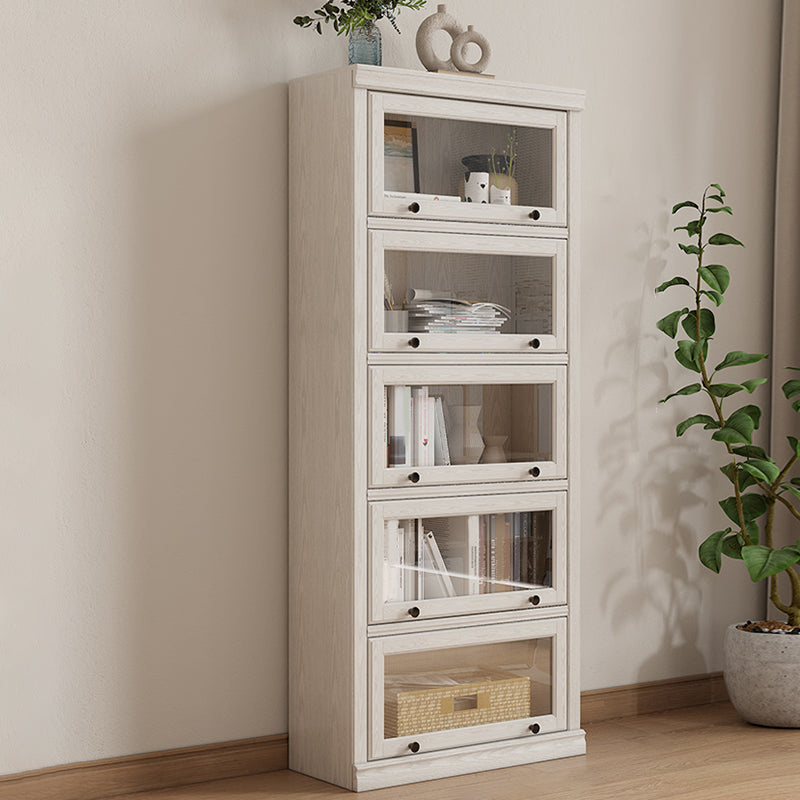 White Closed Back Shelf Bookcase Cabinets Included for Home Office