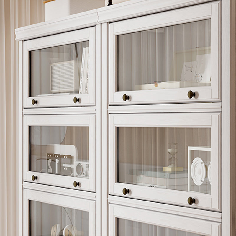 White Closed Back Shelf Bookcase Cabinets Included for Home Office