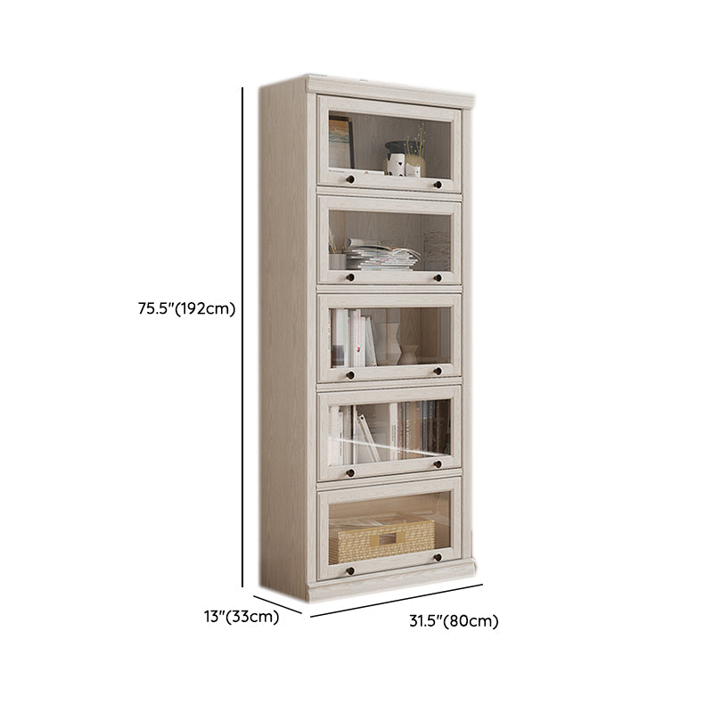 White Closed Back Shelf Bookcase Cabinets Included for Home Office