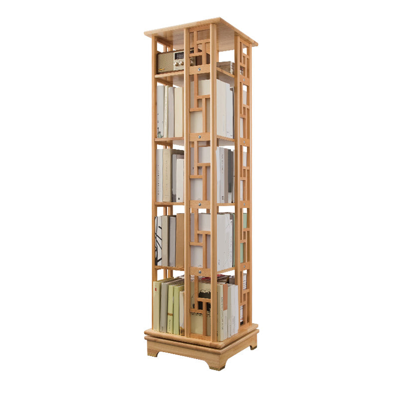 Mid Century Modern Open Storage Bookcase with Shelves for Home Office