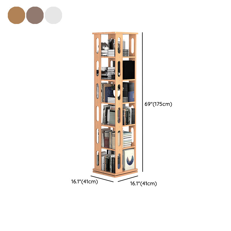 Mid Century Modern Open Storage Bookcase with Shelves for Home Office