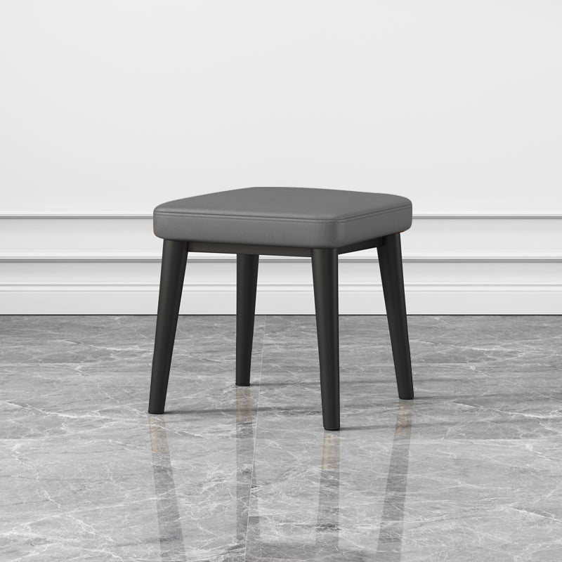 Modern Square Standard Faux Leather Black Standard for Living Room